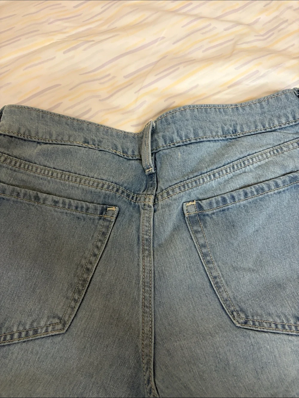 Hollister Light Blue Denim Women's low-rise baggy shorts